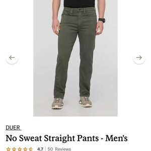 DUER Men's No Sweat Straight Pants - Gull Grey 36x30 (USED - Good)